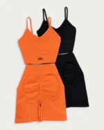 ست نیمتنه و شلوارک طرح الو | Alo Style Crop Top & Shorts Set