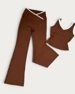 ست کراپ و لگ نوار دوزی 1108 | 1108 Taped Crop and Leggings Set - Image 3