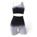 ست ورزشی امبره پشت چین گرم بالا | Ombre Scrunch Butt Sports Set