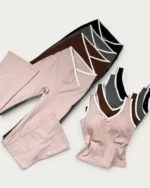 ست کراپ و لگ نوار دوزی 1108 | 1108 Taped Crop and Leggings Set