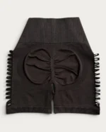 شورتک سیملس زاپدار مشکی | Black Seamless Ripped Shorts