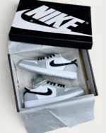 نایک جردن وان مشکی طوسی | Jordan 1 Low WHITE GRAY BLACK - Image 3