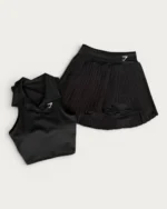 ست دوتیکه کراپ شورتک تنیسی جیم شارک اورجینال 108 | Gymshark Original 108 Tennis Crop and Shorts Set - Image 7