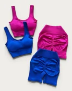ست کبریتی نیم‌تنه و شورتک وارداتی | Ribbed Top & Shorts Set - Image 2