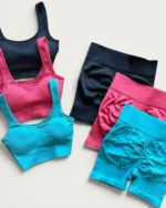 ست کبریتی نیم‌تنه و شورتک وارداتی | Ribbed Top & Shorts Set